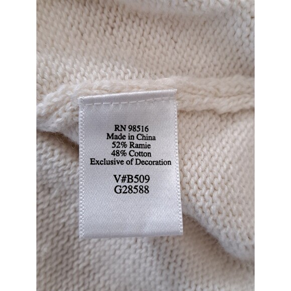 Coldwater Creek S Women's Long Cardigan Ivory Gold w/ Embroidery Toggle Buttons - Picture 11 of 16